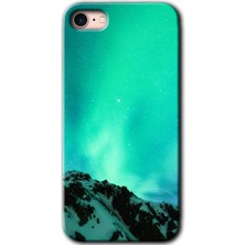 MRC İletişim iPhone 7 Kılıf Hd Desen Baskılı Arka Kapak + Temperli Cam - Aurora