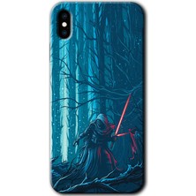 MRC İletişim iPhone Xs Kılıf Hd Desen Baskılı Arka Kapak + Temperli Cam - Jedi
