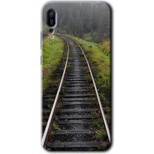 MRC İletişim Huawei Y6 2019 Kılıf Hd Desen Baskılı Arka Kapak + Temperli Cam - Tren Yolu