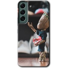 MRC İletişim Samsung Galaxy S22 Plus Kılıf Hd Desen Baskılı Arka Kapak + Temperli Cam - I Am Groot
