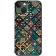 MRC İletişim iPhone 13 Kılıf Hd Desen Baskılı Arka Kapak + Temperli Cam - Mandala Desen