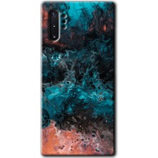 MRC İletişim Samsung Galaxy Note 10 Plus Kılıf Hd Desen Baskılı Arka Kapak + Temperli Cam - Liquid Colorfull