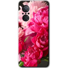 MRC İletişim Huawei Nova 9 Se Kılıf Hd Desen Baskılı Arka Kapak - Kırmızı Beyaz Gül