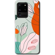MRC İletişim Samsung Galaxy S20 Ultra Kılıf Hd Desen Baskılı Arka Kapak + Temperli Cam - Vektör Çiçekler