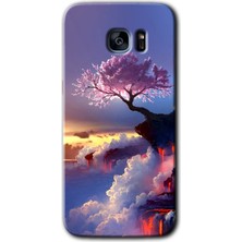 MRC İletişim Samsung Galaxy S7 Edge Kılıf Hd Desen Baskılı Arka Kapak + Temperli Cam - Wash Red Wall