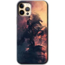 MRC İletişim iPhone 12 Pro Kılıf Hd Desen Baskılı Arka Kapak + Temperli Cam - Atatürk Portre