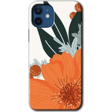 MRC İletişim iPhone 12 Kılıf Hd Desen Baskılı Arka Kapak + Temperli Cam - Portakal Çiçeği