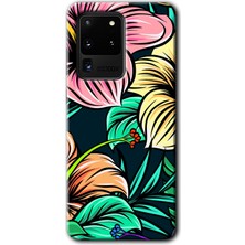 MRC İletişim Samsung Galaxy S20 Ultra Kılıf Hd Desen Baskılı Arka Kapak + Temperli Cam - Çizim Çiçekler