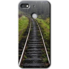 MRC İletişim General Mobile Gm 8 Go Kılıf Hd Desen Baskılı Arka Kapak + Temperli Cam - Tren Yolu