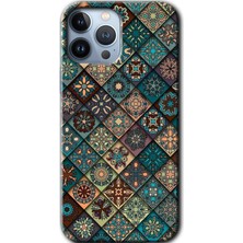 MRC İletişim iPhone 13 Pro Kılıf Hd Desen Baskılı Arka Kapak + Temperli Cam - Mandala Desen