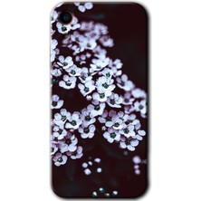 MRC İletişim iPhone Xr Kılıf Hd Desen Baskılı Arka Kapak + Temperli Cam - Beyaz Çiçek