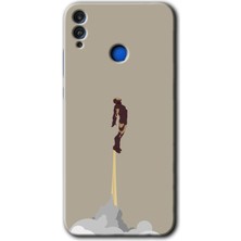 MRC İletişim Honor 8c Kılıf Hd Desen Baskılı Arka Kapak + Temperli Cam - İRONMAN-19RPORT