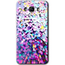 MRC İletişim Samsung Galaxy J7 2016 Kılıf Hd Desen Baskılı Arka Kapak + Temperli Cam - MOS19C Fragments Colorfull