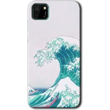 MRC İletişim Huawei Y5P Kılıf Hd Desen Baskılı Arka Kapak + Temperli Cam - Dalga