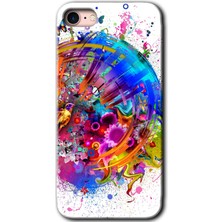 MRC İletişim iPhone 8 Kılıf Hd Desen Baskılı Arka Kapak + Temperli Cam - 4K Clock