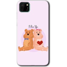 MRC İletişim Huawei Y5P Kılıf Hd Desen Baskılı Arka Kapak + Temperli Cam - Sevgili Ayıcık