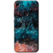 MRC İletişim Huawei Y6S 2019 Kılıf Hd Desen Baskılı Arka Kapak + Temperli Cam - Liquid Colorfull