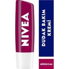 Nivea Dudak Bakım Kremi Böğürtlen x3Adet,Doğal Yağlar Ile 24 Saat Nemlendirme