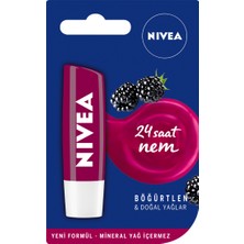 Nivea Dudak Bakım Kremi Böğürtlen x3Adet,Doğal Yağlar Ile 24 Saat Nemlendirme