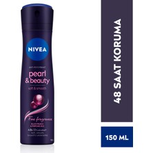 NIVEA Kadın Sprey Deodorant Pearl & Beauty Fine Fragrance 150 ml x3 Adet,48 Saat Anti-perspirant Koruma