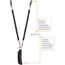 Kaya Safety Çift Kol Şok Emicili Braided Lanyard E-3 B Serisi