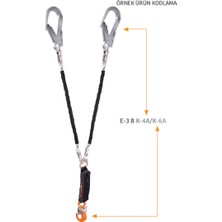 Kaya Safety Çift Kol Şok Emicili Braided Lanyard E-3 B Serisi