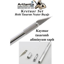 Artlantis Kretuar Bıçağı 5 Yedek Bıçaklı 1 Paket Hobi Maket Tasarım Neşteri Çelik Alaşımlı Paslanmaz Hassas Kesim Bıçağı 25 Dereceli