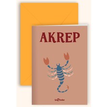 Burç Astroloji 10X15 Hediye Tebrik Kartı Akrep