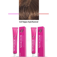 Nevacolor 2 Li Set Premium 8.0 Yoğun Açık Kumral - Kalıcı Krem Saç Boyası 2 x 50 G Tüp