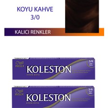 Wella Koleston 2 Adet Single Tüp Boya Saç Boyası Koyu Kahve 3/0