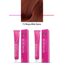 Neva Color 2 Li Set Premium 7.3 Koyu Altın Sarısı - Kalıcı Krem Saç Boyası 2 X 50 G Tüp