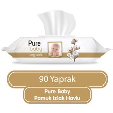 Pure Baby Organik Pamuklu Islak Havlu 90 Yaprak