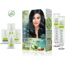 2 Paket Natural Beauty Amonyaksız Saç Boyası 1.1 Mavi Siyah