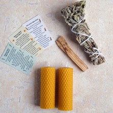 MIEBOX Arınma ve Enerji Seti %100 Doğal (Palo Santo Tütsü + Balmumu Mum + Adaçayı Tütsüsü)