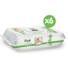 Pure Baby Organik Bambu Özlü Islak Havlu 6×60 (360 Yaprak)