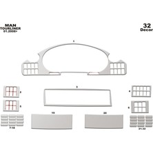 meriç cockpit design Meriç® Neoplan Tourliner Ön Torpido Kaplama Maun 32 Parça 2008-›