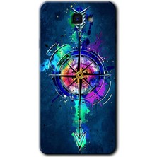 MRC İletişim Samsung Galaxy J7 Prime 2 Kılıf Hd Desen Baskılı Arka Kapak + Temperli Cam - Gizemli Pusula