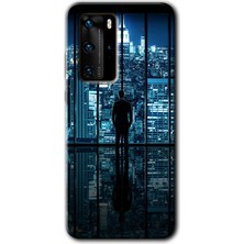 MRC İletişim Huawei P40 Pro Kılıf Hd Desen Baskılı Arka Kapak + Temperli Cam - Şehir Manzarası