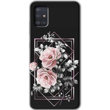 MRC İletişim Samsung Galaxy A51 Kılıf Hd Desen Baskılı Arka Kapak + Temperli Cam - Retro Çiçek 1