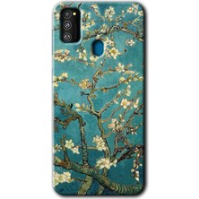 MRC İletişim Samsung Galaxy M30S Kılıf Hd Desen Baskılı Arka Kapak + Temperli Cam - Almond Blossom