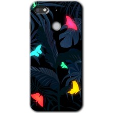 MRC İletişim General Mobile Gm 8 Go Kılıf Hd Desen Baskılı Arka Kapak + Temperli Cam - Lighter Butterfly