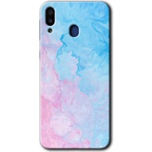 MRC İletişim Samsung Galaxy M10S Kılıf Hd Desen Baskılı Arka Kapak + Temperli Cam - Blue Art