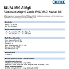 Bluweld Blual Mıg Almg5 1,20 mm Alüminyum Mig Kaynak Teli 7 kg / Paket (5356)