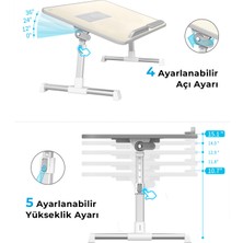 Bix Saiji A8 Çok Fonksiyonlu Ayarlı Notebook Soğutuculu Çalışma Masası Gri