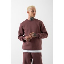 Machinist Regular Bisiklet Yaka Basic Sweatshirt Mürdüm