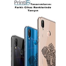 Printify Apple iPhone 14 Pro Max Uyumlu Kapak Mandala Fil (Siyah) Tasarımlı Şeffaf Silikon Kılıf