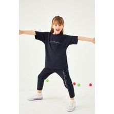 Perendi Positive Baskılı Basic Kız Çocuk Taytlı Takım