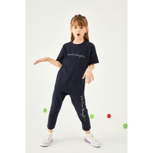 Perendi Positive Baskılı Basic Kız Çocuk Taytlı Takım
