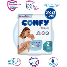 Confy Premium 2 Numara Bebek Bezi Mini 3 - 6 Kg 240 Adet