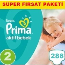 Prima Bebek Bezi 2 Beden Aktif Bebek Fırsat Paketi (4*72) 288 Adet